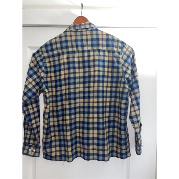 Vintage Canada Forest Button Down Flannel Shirt Mens Size Large 41/42 Plaid Blue - Picture 4 of 10